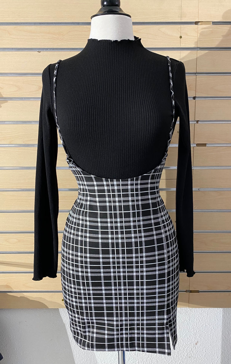 Plaid dress with white hotsell shirt underneath